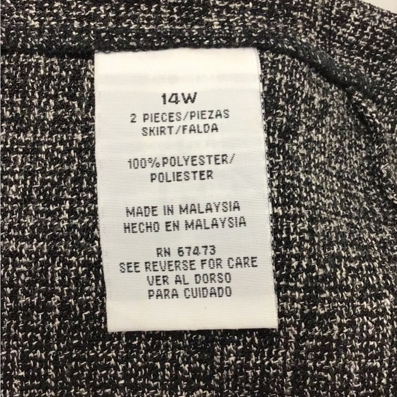 Polyester Tweed Pencil Midi Skirt for Business Suit, Black/Gray, size 14W - Picture 4 of 8